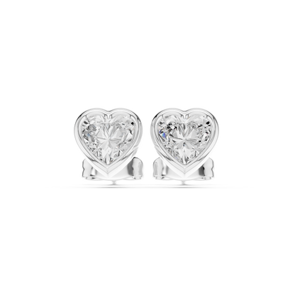 Celeste Heart Bezel Diamond Earrings