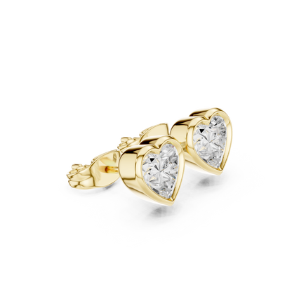 Celeste Heart Bezel Diamond Earrings