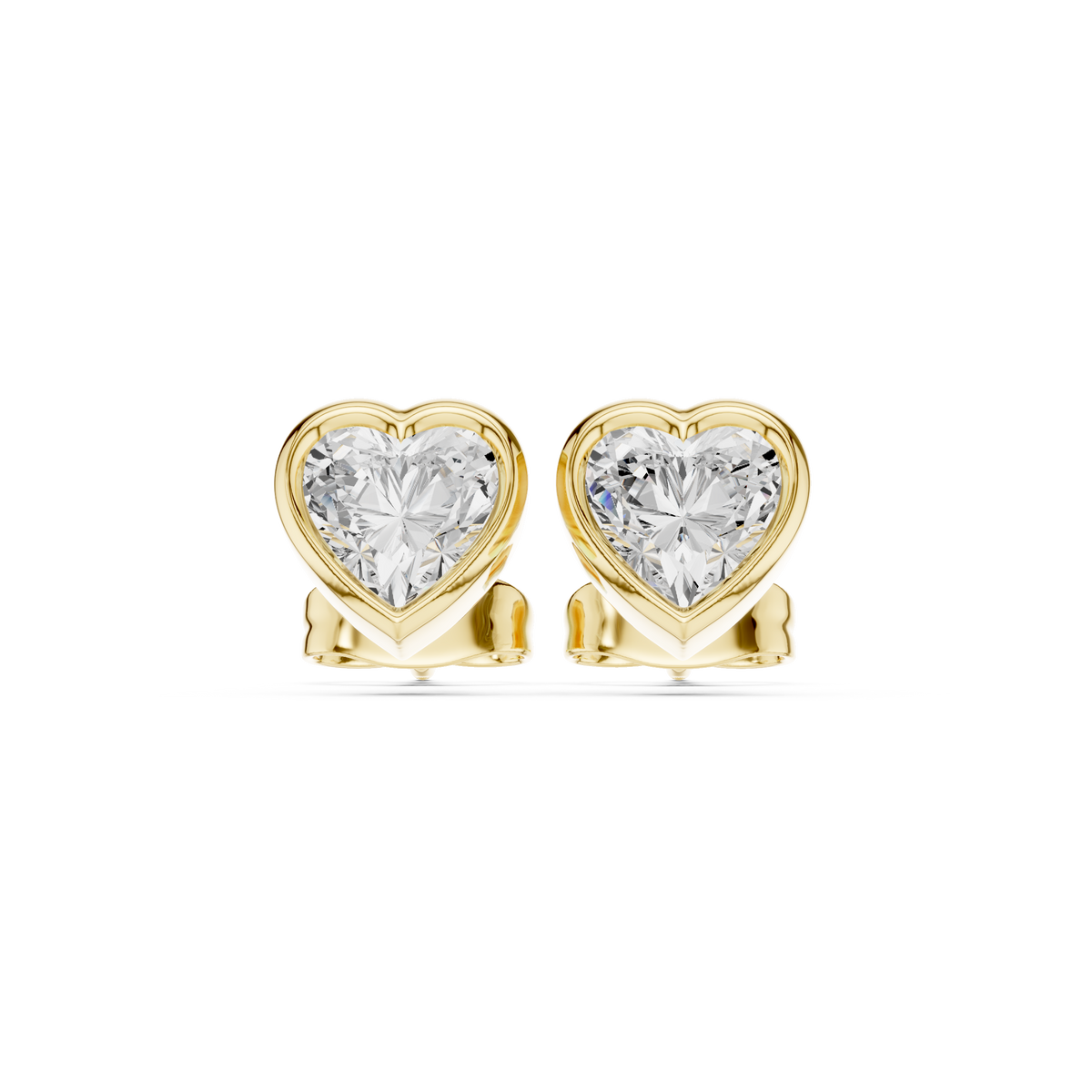 celeste heart bezel diamond earrings
