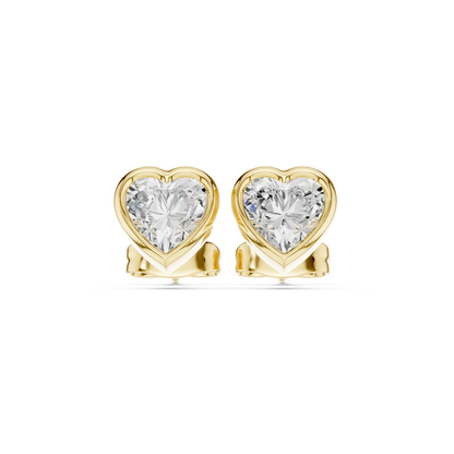 Celeste Heart Bezel Diamond Earrings