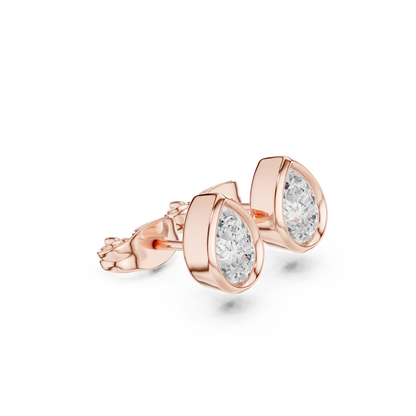 Celeste Pear Bezel Diamond Earrings