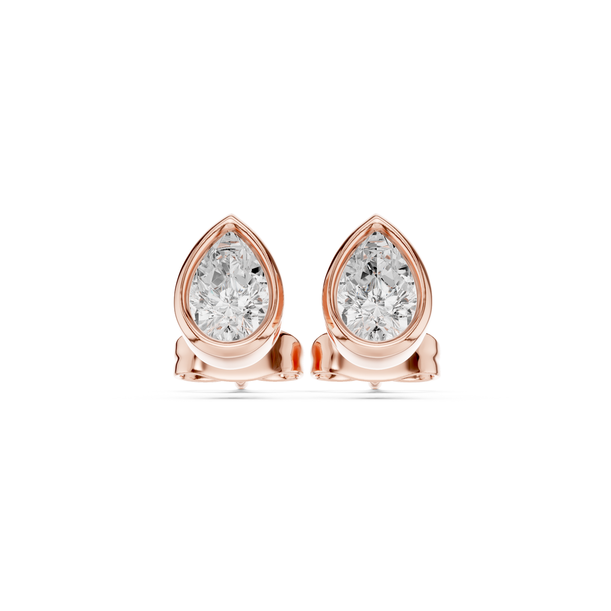 celeste pear bezel diamond earrings