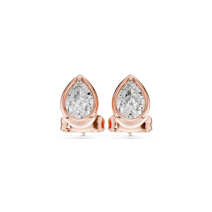 Celeste Pear Bezel Diamond Earrings
