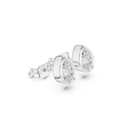 Celeste Pear Bezel Diamond Earrings