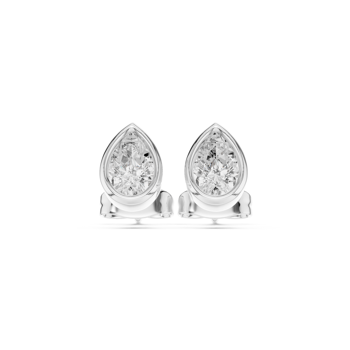 celeste pear bezel diamond earrings