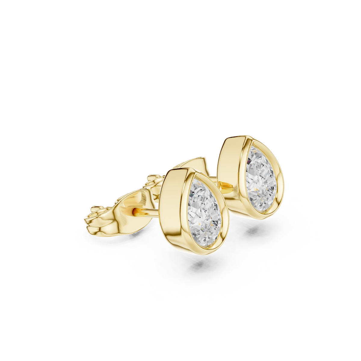 celeste pear bezel diamond earrings