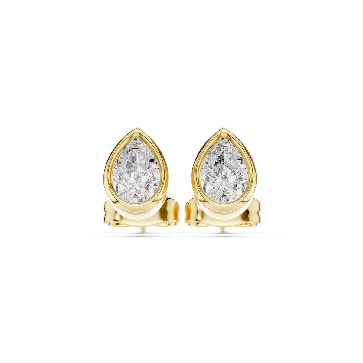 celeste pear bezel diamond earrings