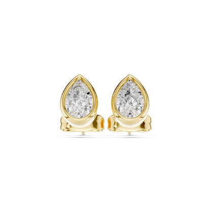 Celeste Pear Bezel Diamond Earrings