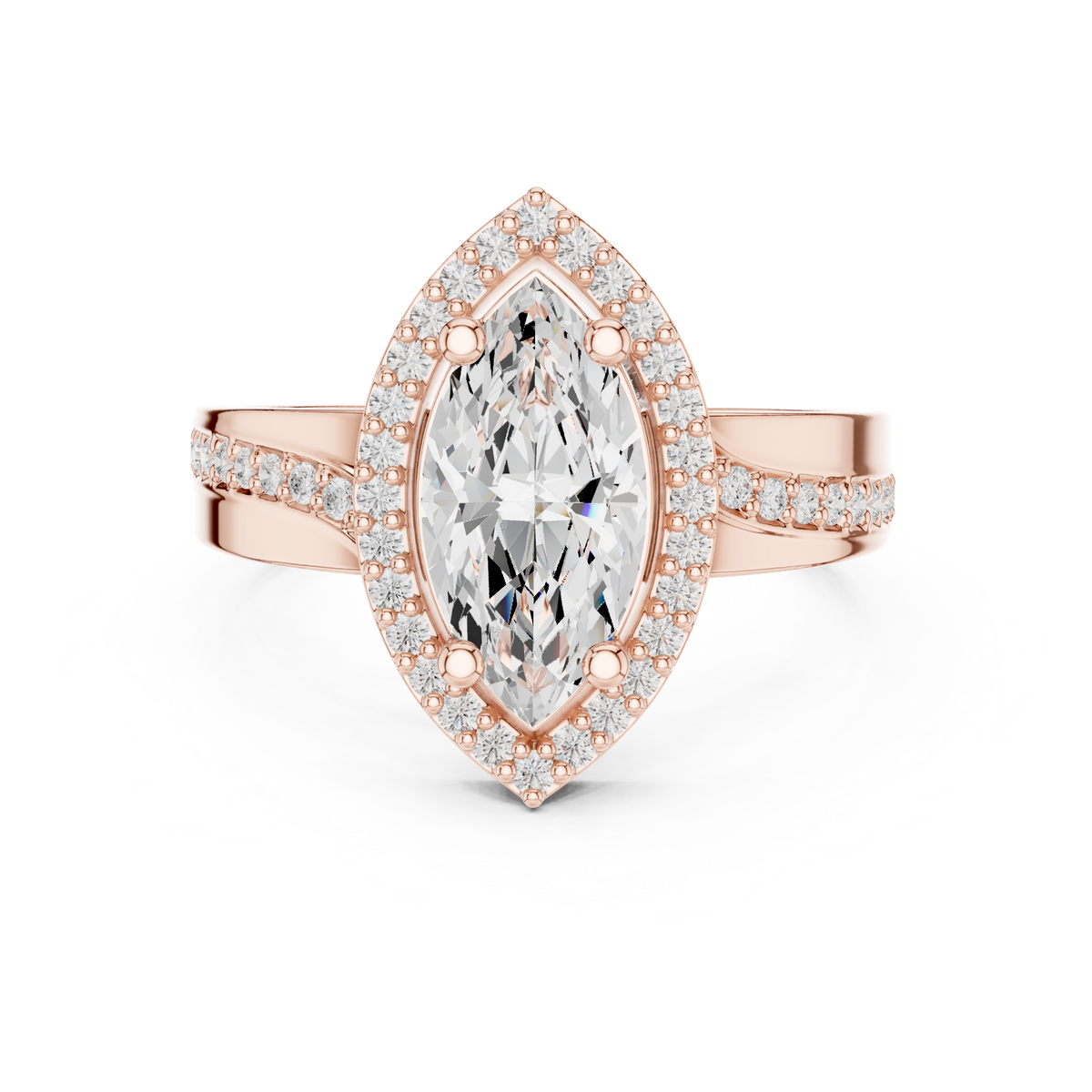 marquise cut halo engagement ring