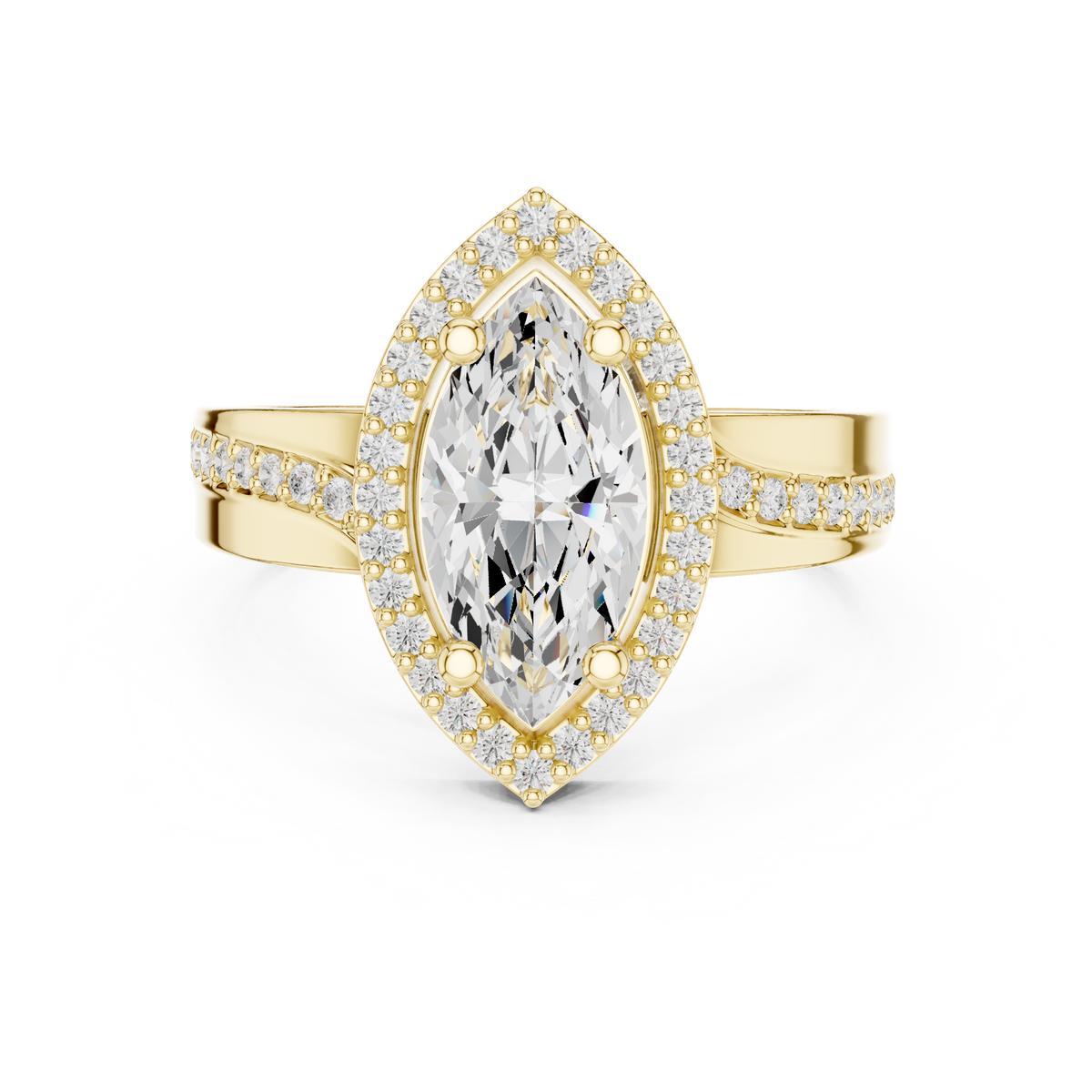 marquise cut halo engagement ring
