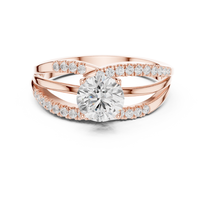 Round Lab Grown Diamond Split Shank Engagement Ring