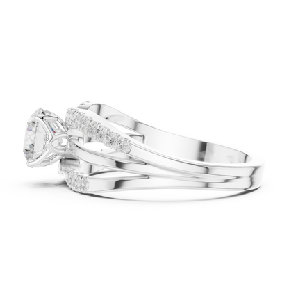 Round Lab Grown Diamond Split Shank Engagement Ring