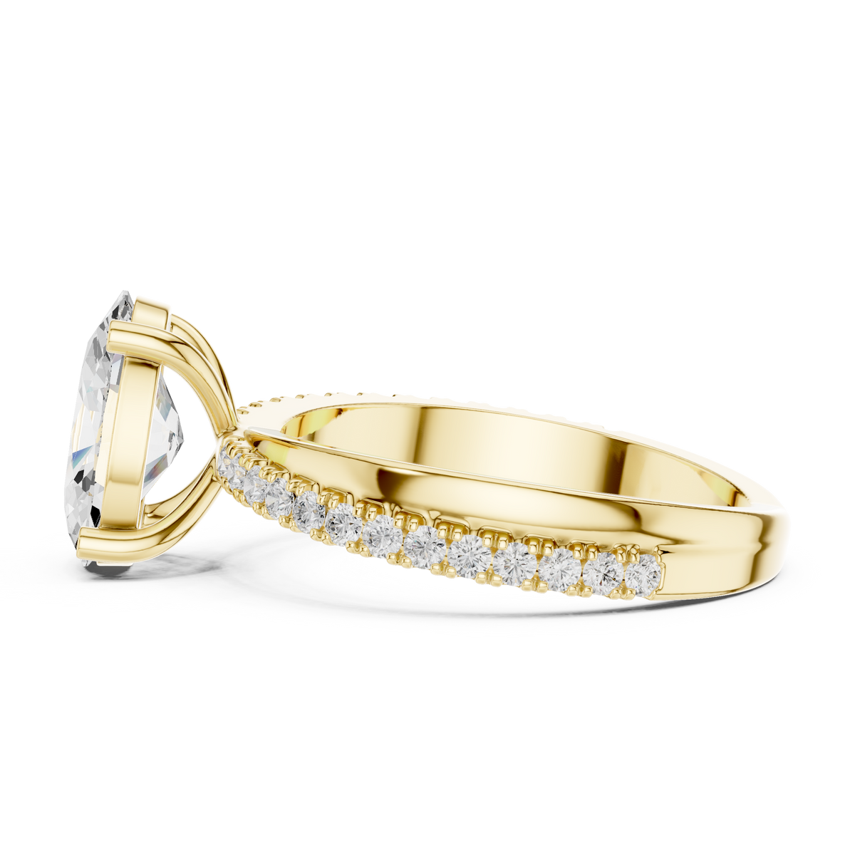 oval cut solitaire diamond band ring