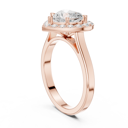 Heart Shaped Halo Engagement Ring