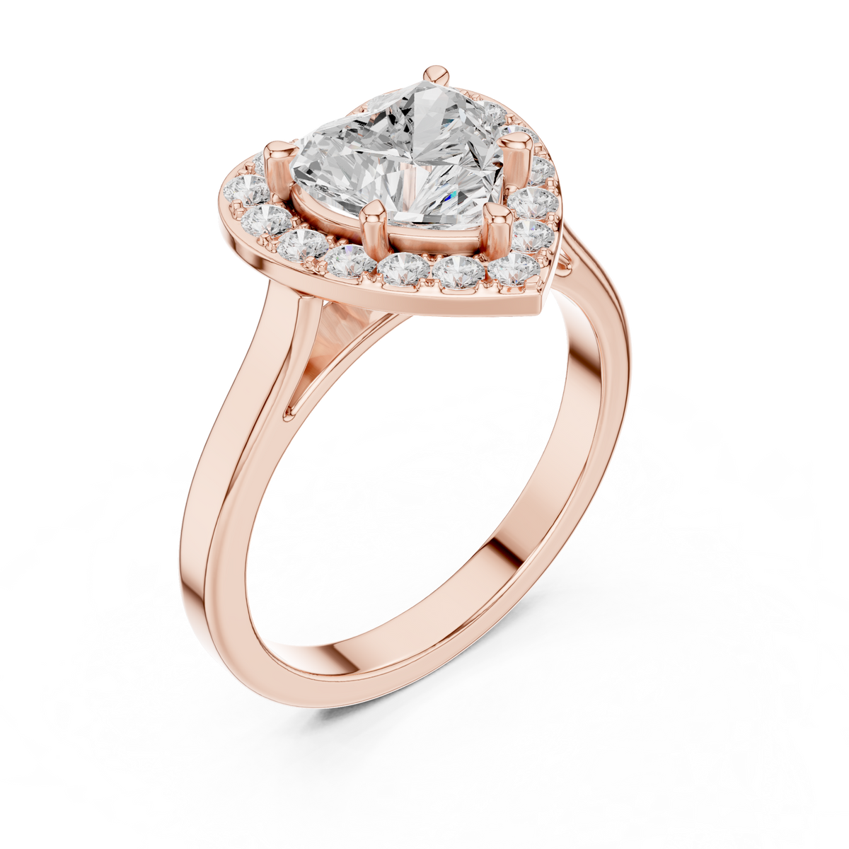 heart shaped halo engagement ring