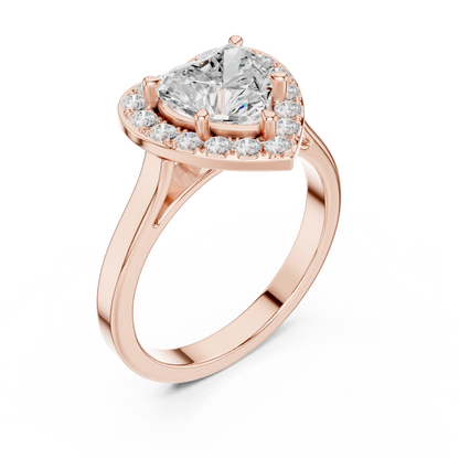 Heart Shaped Halo Engagement Ring