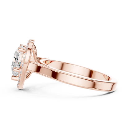 Heart Shaped Halo Engagement Ring
