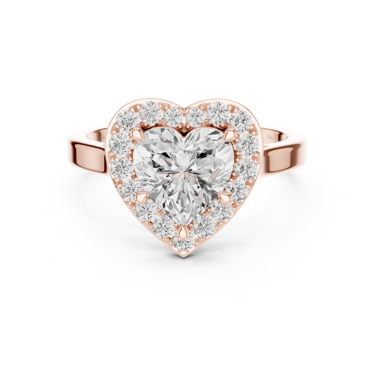 heart shaped halo engagement ring