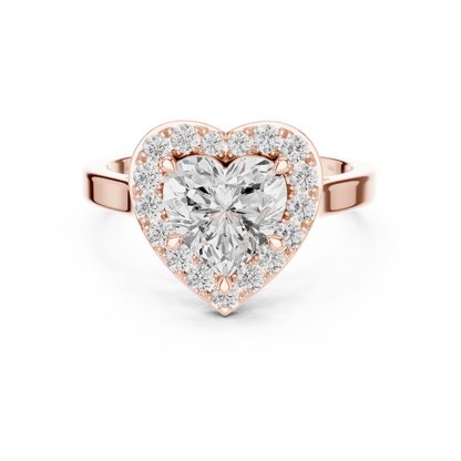 Heart Shaped Halo Engagement Ring