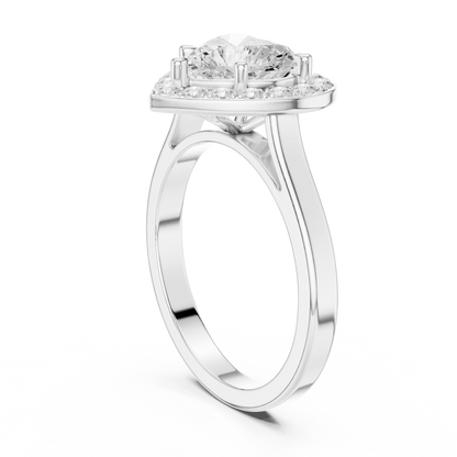 Heart Shaped Halo Engagement Ring