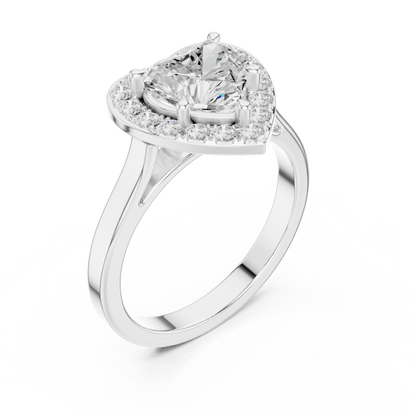 Heart Shaped Halo Engagement Ring