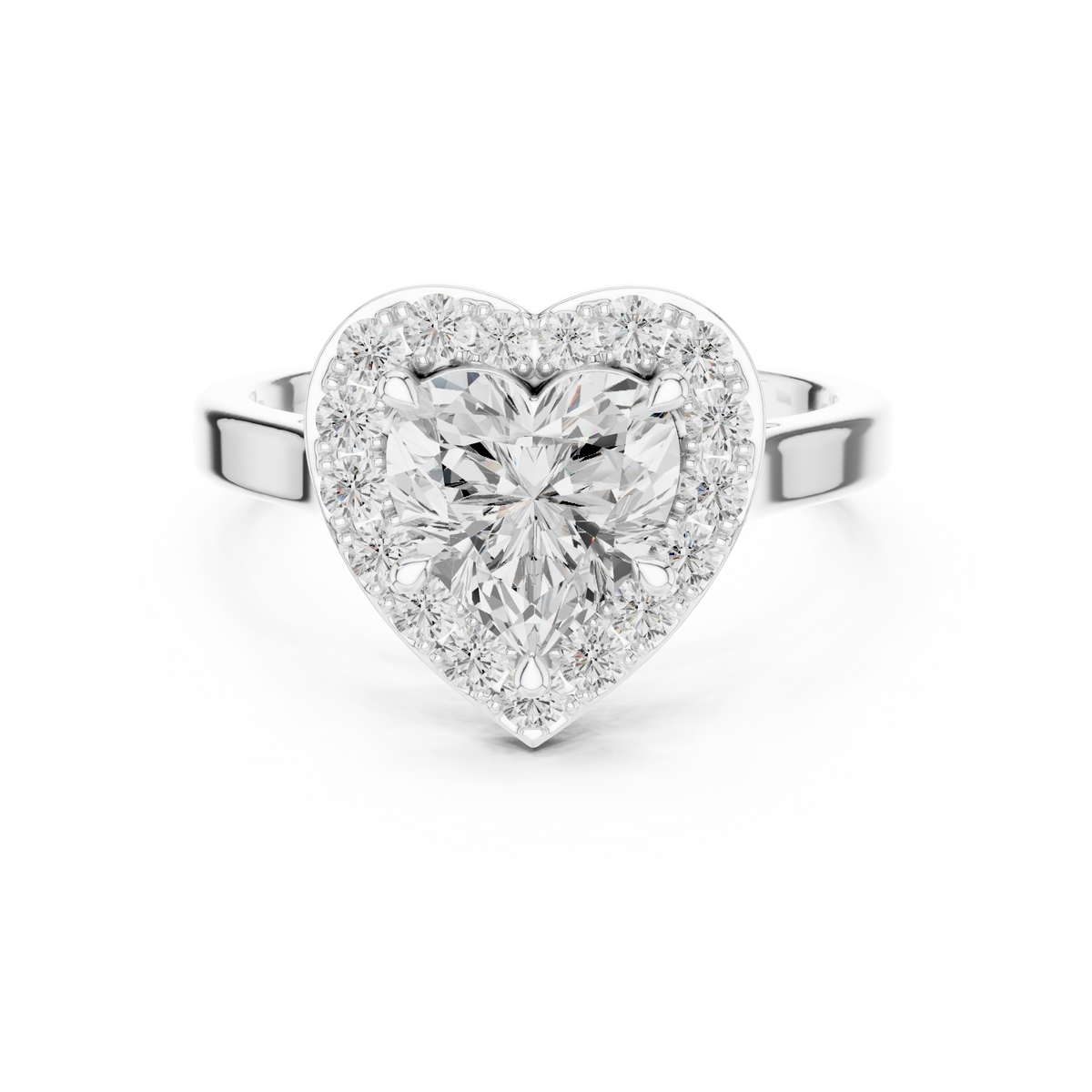 heart shaped halo engagement ring