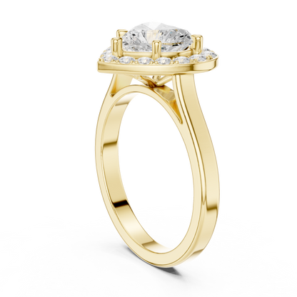 Heart Shaped Halo Engagement Ring