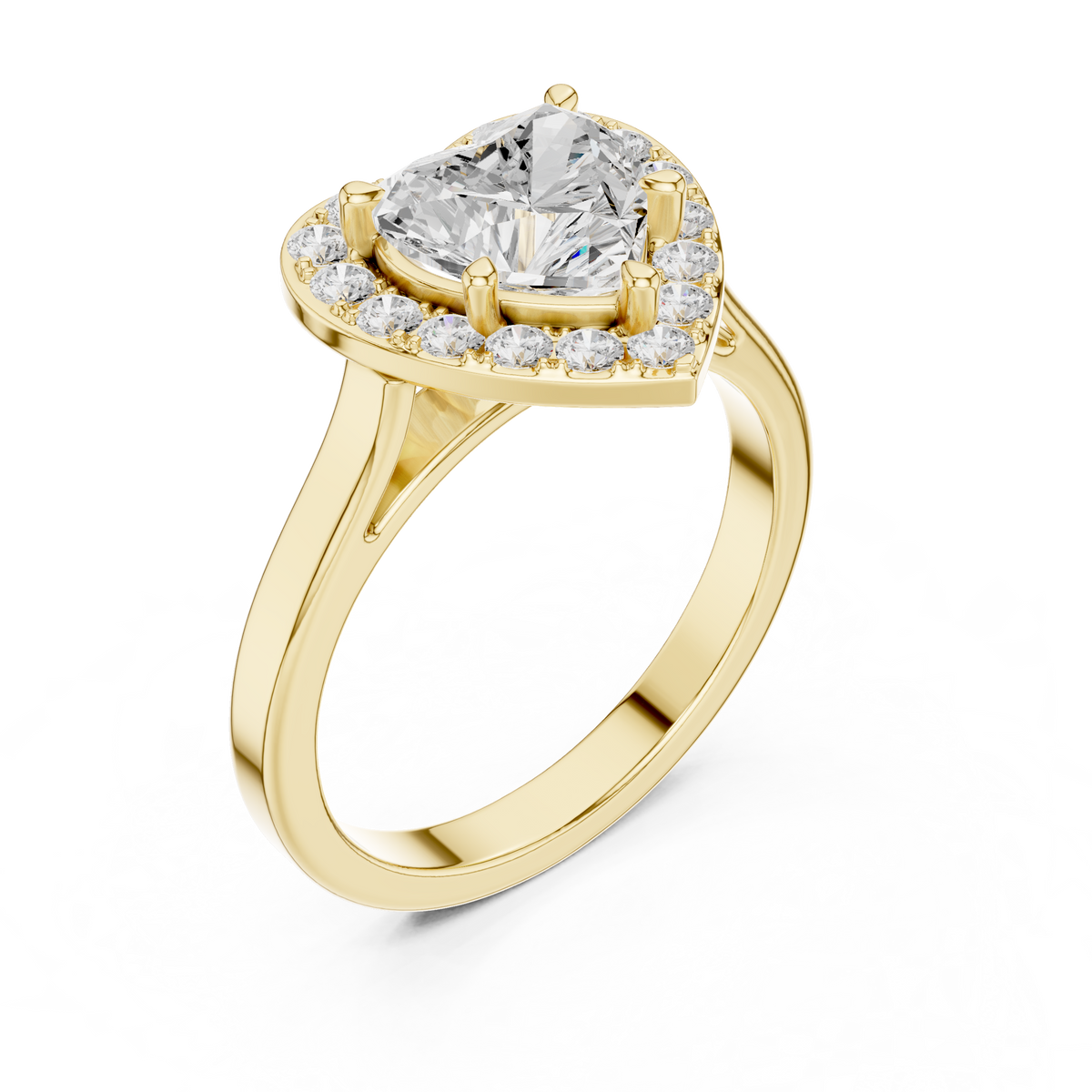 heart shaped halo engagement ring