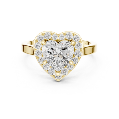 Heart Shaped Halo Engagement Ring
