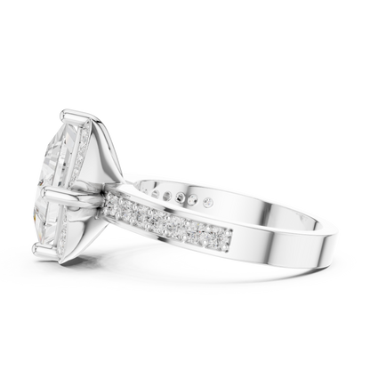 Princess Lab Grown Diamond Engagement Ring With Side Pave