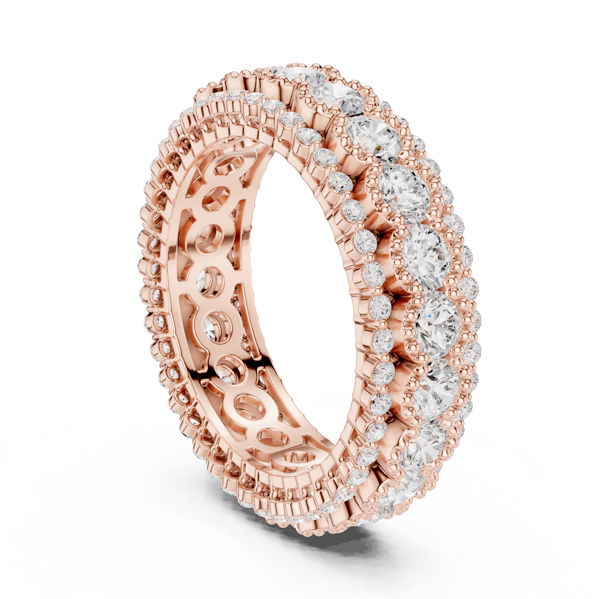 triple row diamond eternity ring