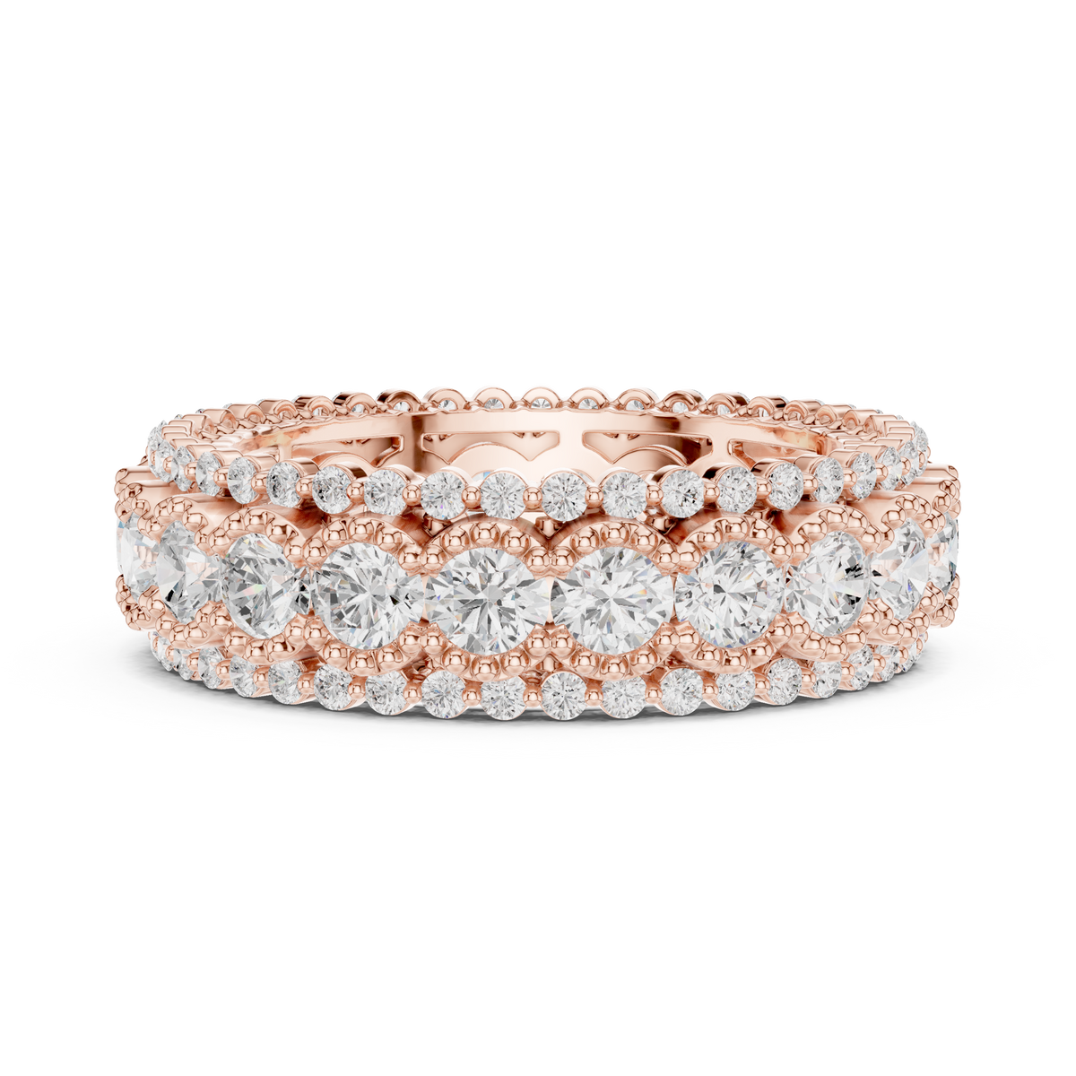 triple row diamond eternity ring