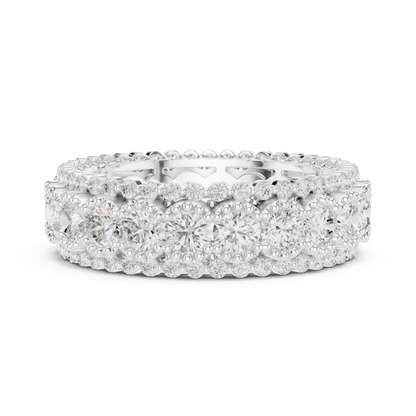 Triple Row Diamond Eternity Ring