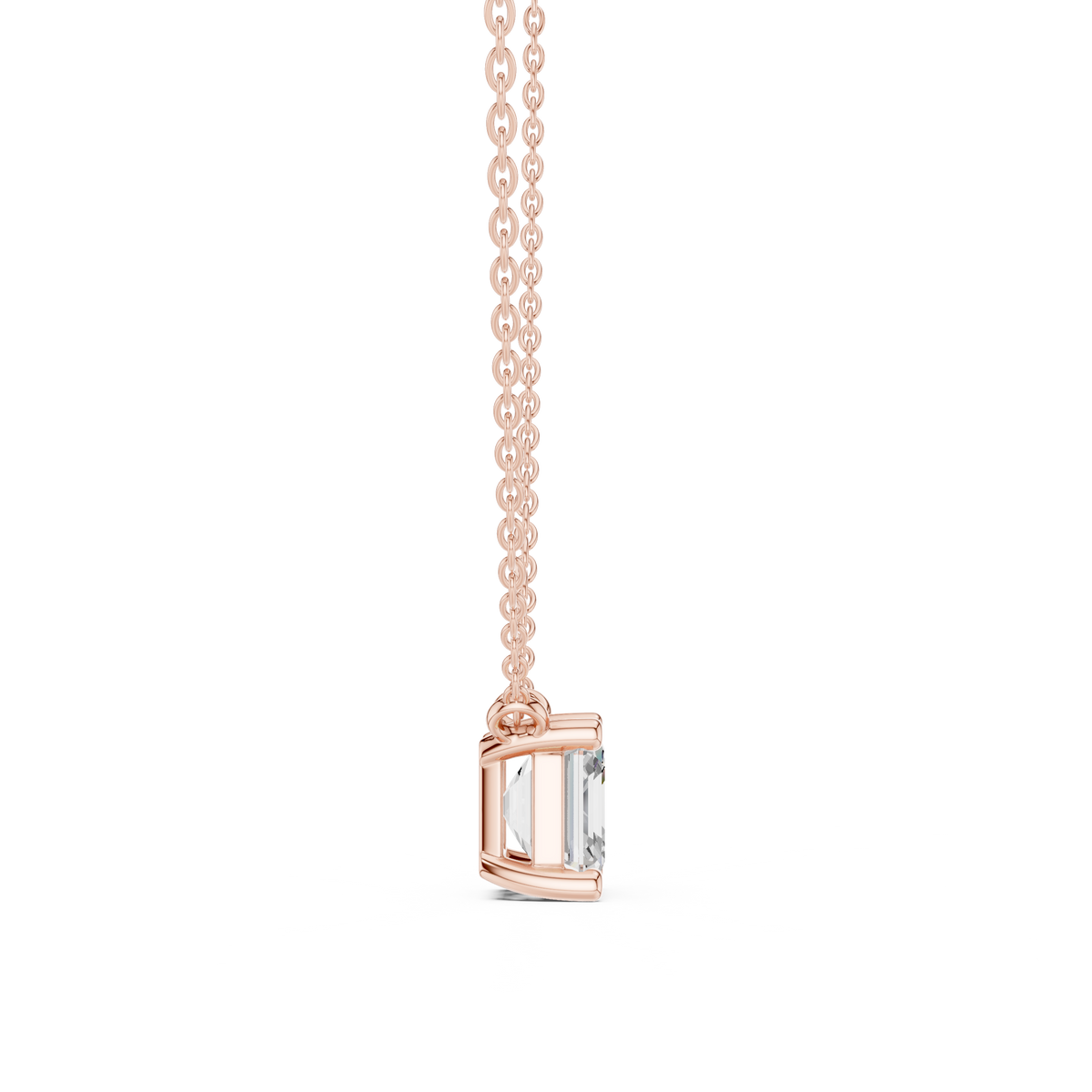 basket asscher diamond pendant necklace