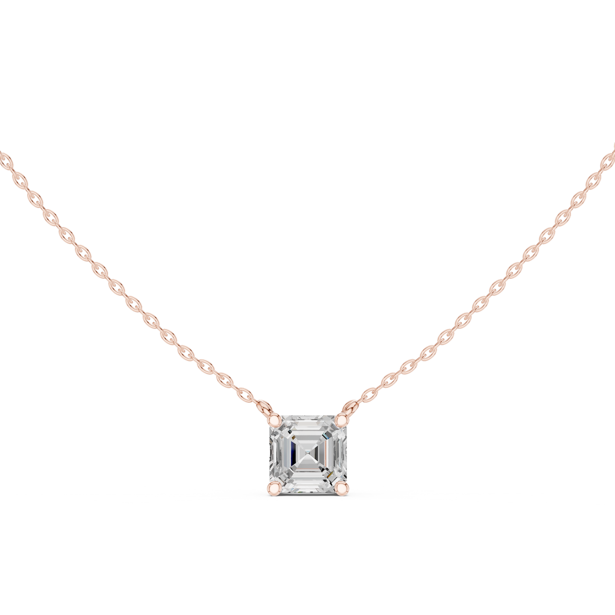 basket asscher diamond pendant necklace