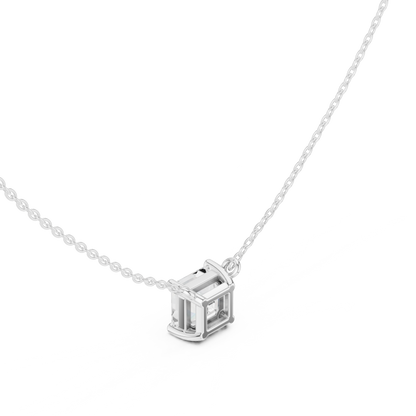 Basket Asscher Diamond Pendant Necklace