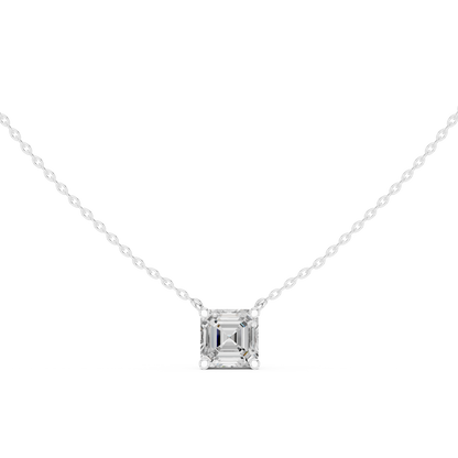 Basket Asscher Diamond Pendant Necklace