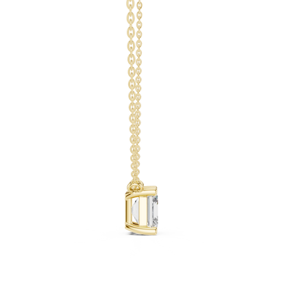 Basket Asscher Diamond Pendant Necklace