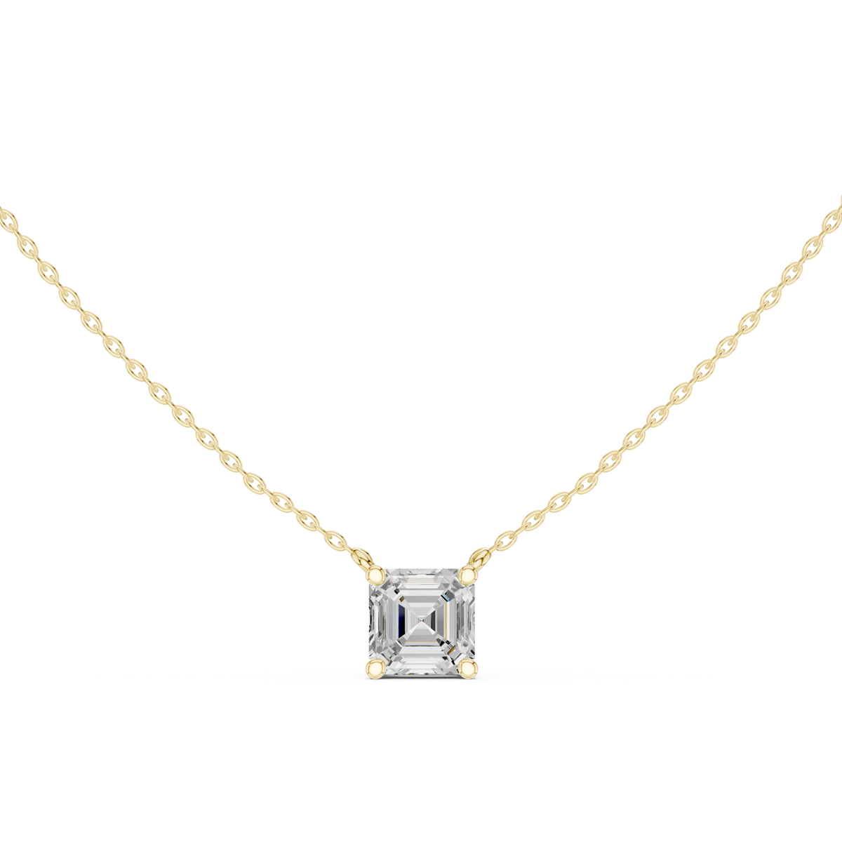 basket asscher diamond pendant necklace