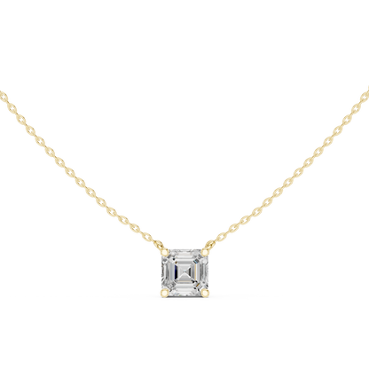 Basket Asscher Diamond Pendant Necklace