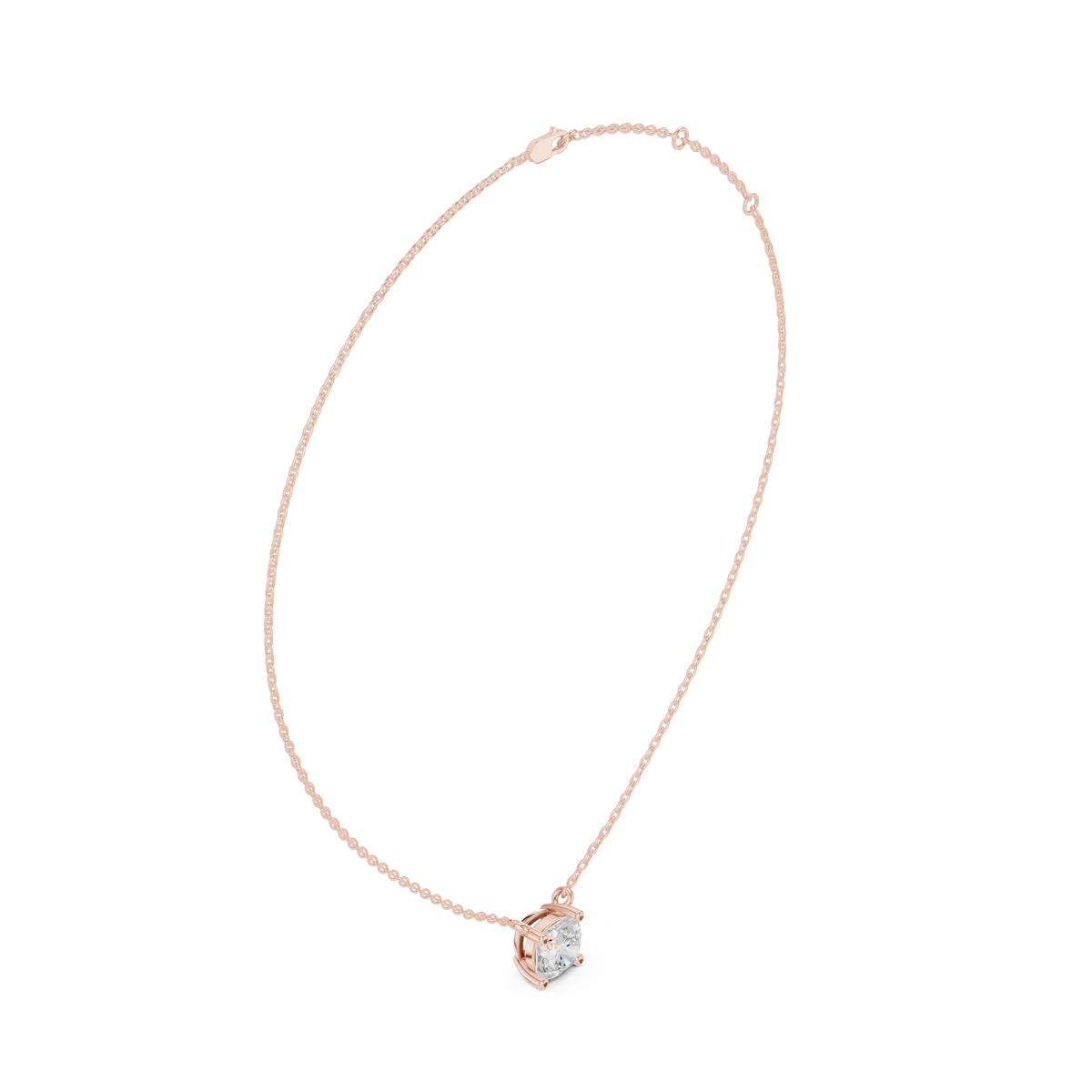 basket cushion diamond pendant necklace