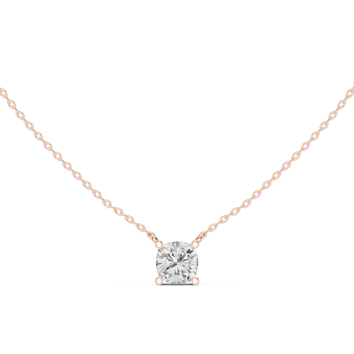 basket cushion diamond pendant necklace