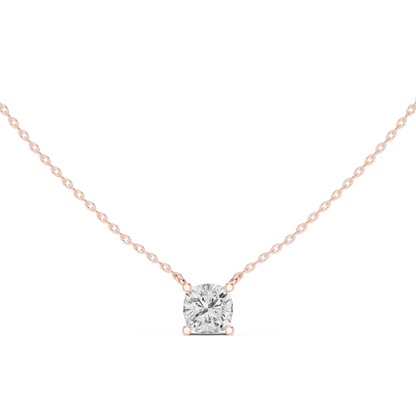 Basket Cushion Diamond Pendant Necklace