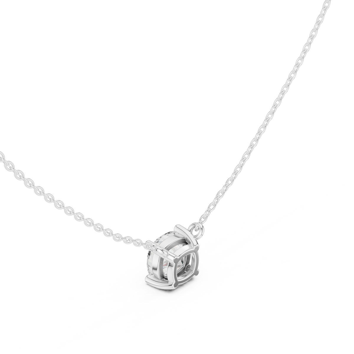 basket cushion diamond pendant necklace