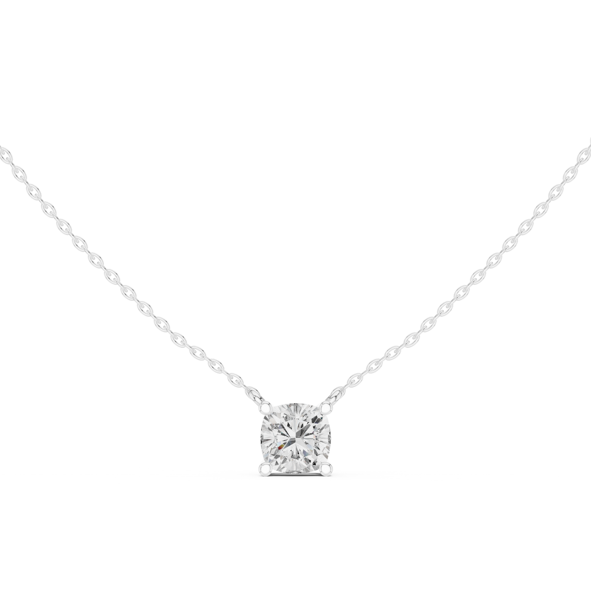 basket cushion diamond pendant necklace
