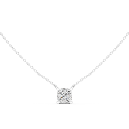 Basket Cushion Diamond Pendant Necklace