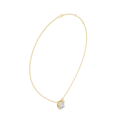 Basket Cushion Diamond Pendant Necklace
