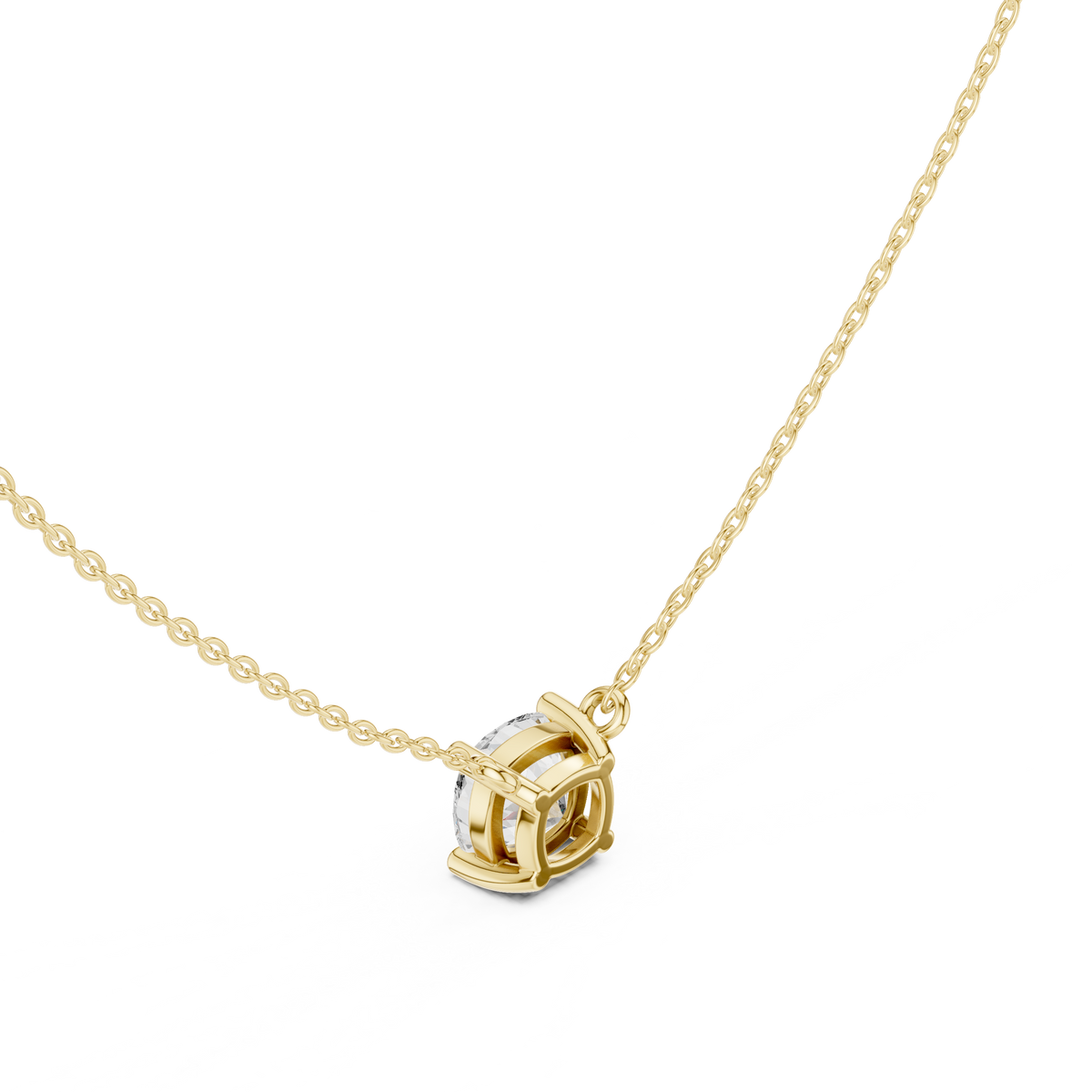 basket cushion diamond pendant necklace