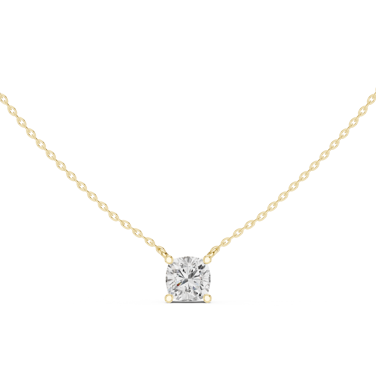 basket cushion diamond pendant necklace