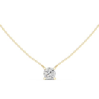 Basket Cushion Diamond Pendant Necklace